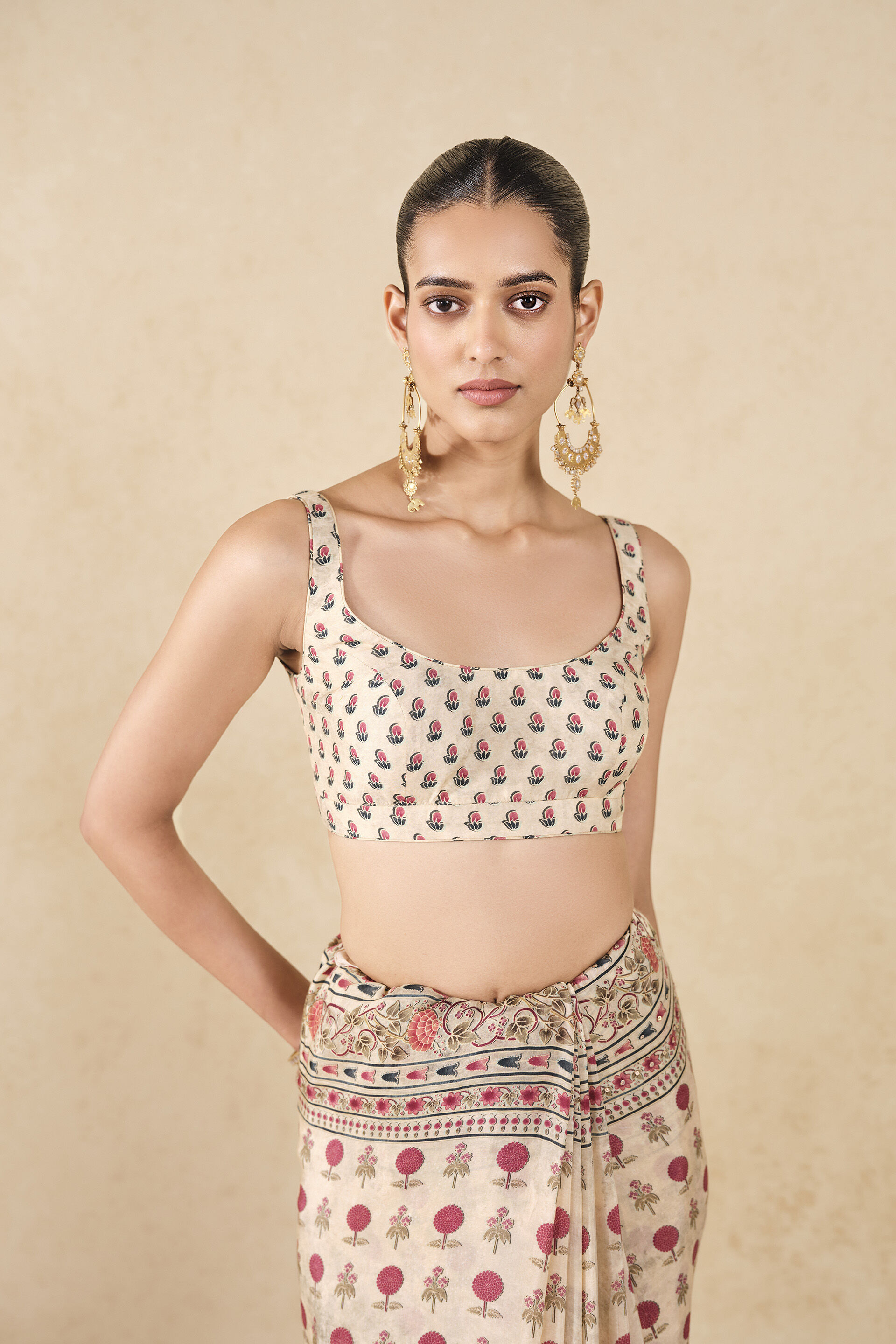 Aban Printed Silk Saree - Ivory, Ivory, image 8